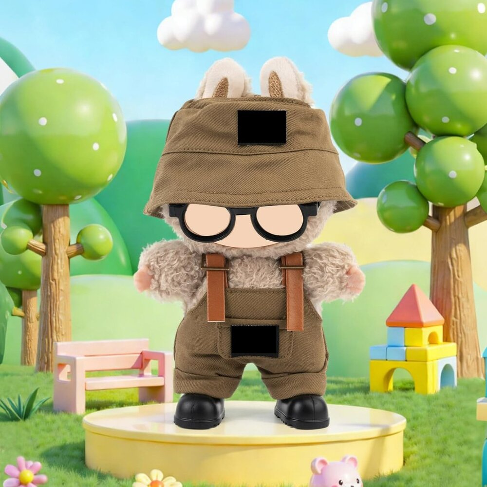 Clothing Labubu 17cm 3 Pc Knit Doll Outfit Sweater Hat Sunglasses No Doll